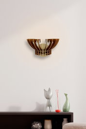 Opviq Lámpara de Pared Crown Sconce Nogal